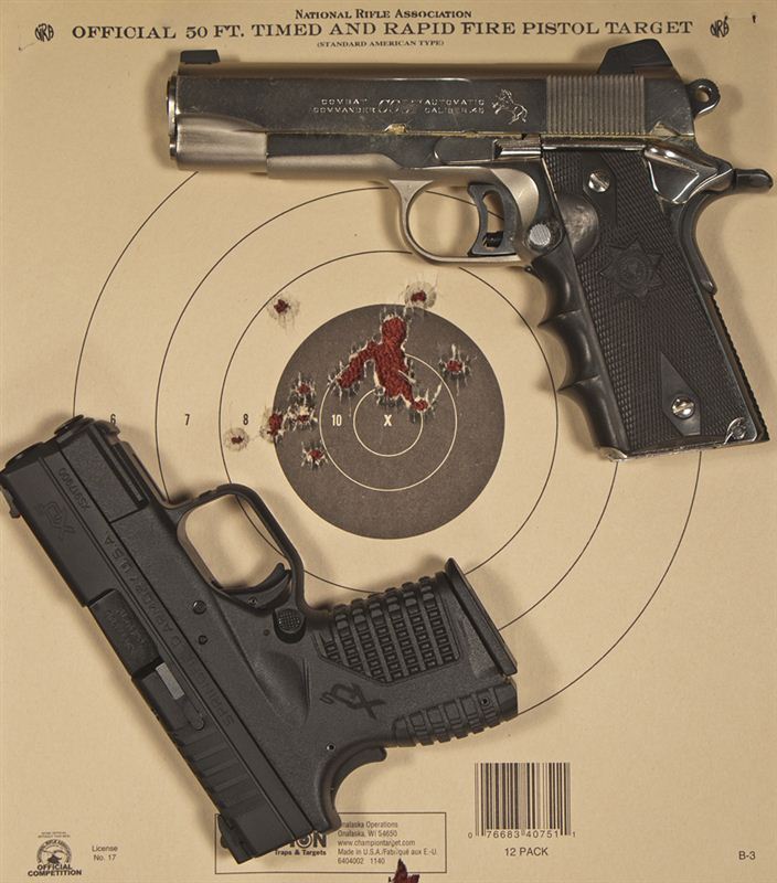 .45ACP and 9mm Target
