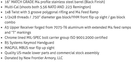 Raffle Rifle Specs