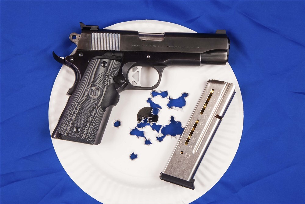 9mm Commander and paper plate