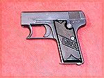 An unusual German pistol that allowed you to chamber a round with one hand!  You just reach your finger to the front of the trigger guard and pull it back to chamber a round.  It was also a "hi-cap" p