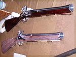 Three quarter muzzle view of Jim's old and new blunderbuss.