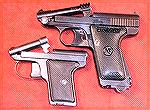 Here''s the scarce Le Francais 7.65 pistol, along with the more common 6.35mm model.  The 7.65 is almost perfect, and appears to be unfired.Le Francais 7.65 & 6.35John Will