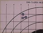 Twenty five yard group with M60, 3" barrel. First three shots went high, so I compensated by aiming low left for the next two. Those last two shots were about an inch apart in the bull.S&W M60 groupBi