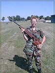 Army medic posing with Walther GX-1 at Camp Perry, Ohio, 2002Medic with Harvey''s GX-1Harvey Wilson