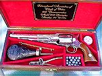 A replica 1858 Remington New Model Army .44cal percussion revolver. This is a ''limited edition'' Navy Arms product, number 0854 of 1000, made in 1981. The inscription on the barrel reads "Internation