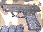 This is an H&K P9S Combat model in .45 acp. It was made in 1984, but is at least a 98 percenter. A very accurate pistol, with very mild recoil. Some very interesting features such as a cocker/decocker