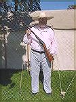Elmer with a Colt ring trigger rifle in 45 cal.