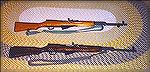 The dark finished SKS is the one that I assembled from parts