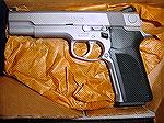Smith & Wesson .45acp M-4526. Only made for a year or 2 in the early '90s. Has the frame mounted decocker, 5" barrel and is all stainless steel.