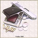 The stainless steel Walther TPH in 6.35mm or .25ACP.  It also came in .22LR.  