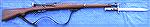 Swiss Schmidt-Rubin M31 Karabiner with bayonet.  Caliber is 7.5x55mm Swiss.