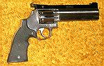 This PPC revolver is made by Excalibur. It is based on a S&W Model 681, chambered for .38 Special, Double action only.  Trigger pull is 3-1/2 lbs.  Six=inch heavy barrel.  Aristocrat 3-position sight.