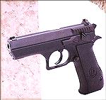 This is the 9mm Baby Eagle with the frame-mounted safety rather than the decocker.
