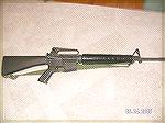 My Colt AR-15 HBAR that I use in CMP and NRA high power matches. Stock Colt except for a 4.5 pound 2 stage trigger, barrel sleeve under the handguard, half minute windage and elevation rear sight, .05