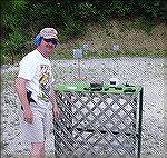 Jerry tries to decide which pistol to impress me with first....