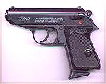 This is the older (but post-WWII)  version, German made, of the Walther PPK, in .380 (9mm Kurz)caliber.