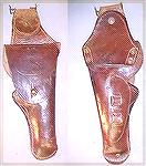 US Army Model 1912 Cavalry Holster. It hung down farther and swiveled from the pistol belt for easier access and comfort while being horse mounted. 