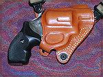 Close-up of the updated Galco holster attached to the Jackass shoulder rig in the adjacent picture (later called Miami Classic when Jackass became Galco).  The behind-the-trigger guard location of the