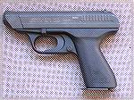 Here is the semi-auto only version of the select-fire VP70 from HK.  This was the first plastic pistol, not the Glock!