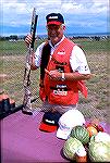 Exhibition shooter Tom Knapp performing at the Helena Trap Club, Helena, MT in 2005.