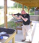 Herb Schlossberg preparing to shoot his new RRA civilian-legal M-4 clone.