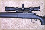Badger Ordnance "Picatinny" Scope Rail with 20 MOA cant to allow for long range zeroing of the scope.  Badger Ordnance Rings are attached to the rail and torqued to specific settings.  The Scope is a 