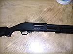 18.5" 12 Gauge Pretty much the same as a Remington 870. Turns out this is a POS. I could not keep it in battery. I would shoot one round and slide another in and it would not lock into place! Not good