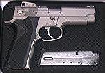 Smith & Wesson Model 4006 in .40S&W, as issued by California Highway Patrol and others. The first .40 caliber pistol.