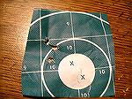 3 shot group measuring 5/8" with 55 grain Hornady TAP FPD .223 Remington at 50 yards off hand rapid fire with a Tasco 1x ProPoint 3 red dot sight. P.S. I removed that sight it wondered a bit.