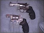 These are my 2 J-Frames. The snubby is a LadySmith that has a smooth trigger and is serving as my main Concealed Carry Piece right now. The other 3 inch barrel just called to me one day and it's a cur