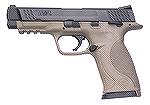 Smith & Wesson's polymer-framed M&P .45ACP in &quot;brown earth.&quot;
