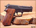 SIG P220 .45 with smooth Pau Ferro wood grips from Hogue.