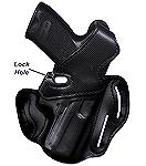 The Desantis #31L holster is a new variant of our #01L that is the current issue for Flight Deck Officers. It is an asymmetrical pancake style holster with three slots for use as a strong side forward