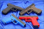 The four frame colors offered by Glock in this fine photo by Ken Lunde, used with permission.

More pix can be found at:

http://lundestudio.com/
