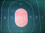 This is what I shot to qualify for my CCW endorsement from Missouri. Walther 22lr. I would have hit all red if I would have shot my way but I did what I was told and as I peeked I saw my groups were l