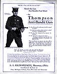 This rather fanciful 1920's advertisement for the Thompson SMG is&#160;naively&#160;comical in its content.&#160;
