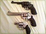 From top to Bottom: S&W 1917, S&W 610, and S&W 940. These are my auto chambered revolvers. The 940 is the only one I see with any kind of practical applications. The rest are fun to shoot and serve as