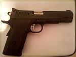 
A modern day remake of the venerable 1911. This model by Kimber is on a polymer hi-cap frame. It's light, laser accurate, and just a hoot to shoot and a breeze to carry. I am really happy with this 