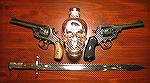 Crystal Skull Vodka (owned by Dan Akroyd)
S&W Double Action .44 (1881-1882)
Webley MK VI .45ACP (shaved cylinder) ca. 1918
Swiss 1914 Bayonet. Attaches to the Swiss 1911 and K-31 Rifle.