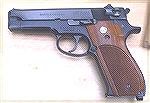 Smith & Wesson's first successful semi-automatic pistol, the old .35 caliber notwithstanding, the 9mm Model 39-2. 
