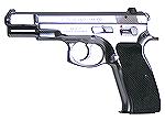 CZ 75 High Polish stainless steel left side. 16 +1 9mmP, DA/SA, C1-capable. Non-ambidextrous.