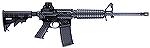Smith & Wesson's M&P15 Sport Model in 5.56NATO, with 6-position telescoping stock and 30 round PMAG.  They also offer this model with a fixed 10-round magazine or with a fixed position stock for folks