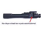 AR-15 Carrier showing the area which can be used to push the carrier/bolt unit forward if the rifle does not have a forward assist.