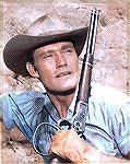 Chuck Connors, "The Rifleman", with a modified lever on the carbine.