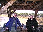 TJ and Dale on a visit to the Airfield Shooting Club's range.  The big grin on Dale's face was probably a result of having just finished shooting TJ's 6.5 x 55 Swedish Mauser.