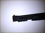 Mossberg Maverick HS 12 Over Under Tactical Shotgun. This variant is no longer available with the rail underneath the barrel. Note the Fiber optic sight