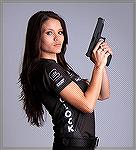 Glock Team shooter Tori Nonaka.  Interestingly she is also into modeling.  Understandable.