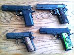 Here are the 1911s in my collection: 
Colt Model 1911 possible Black Army, still waiting for the letter back from Colt. 
Colt Series 80 "Officers ACP"
Rock Island Armory 1911 9MM Tactical
Kimber B