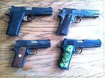 Here are the 1911s in my collection:
Colt Model 1911 possible Black Army, still waiting for the letter back from Colt.
Colt Series 80 "Officers ACP"
Rock Island Armory 1911 9MM Tactical
Kimber BP1