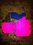 Here is the newest holster I have had made by Crossfire Holsters . I couldn't resist. The Pink was bright. 
I plan on using this at IPSC and other Tacticool matches just to cheese off the Tactical Be